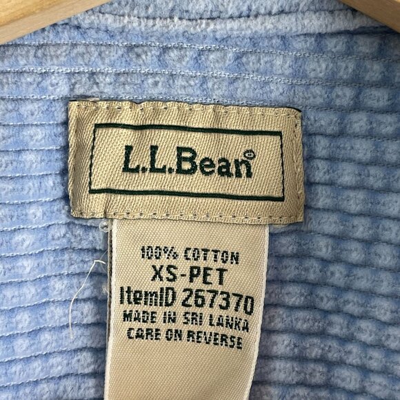 LL Bean Womens XS Petite Blue Wide Wale Comfort Corduroy Button Up Shirt - Picture 4 of 8